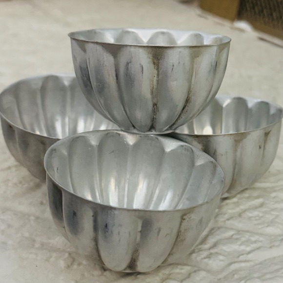 Jell-O Other - Vintage JELL-O Individual Aluminum Molds - Set of 4 Fluted Dessert Gelatin Cups